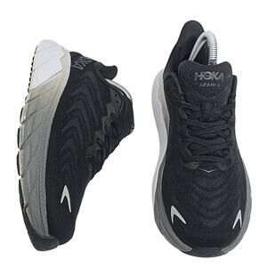 Hoka One One Arahi 6 Black White Womens 8D Running Shoes Sneakers